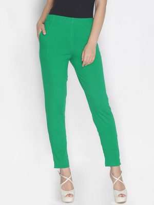 Lyra Slim Fit Women Green Trousers