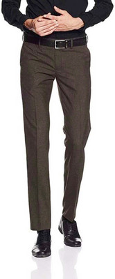 SLC Regular Fit Men Brown Trousers
