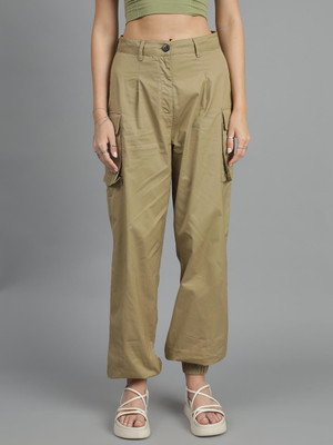 KOTTY Relaxed Women Brown Trousers