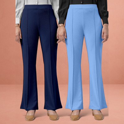 lookskky Loose Fit Women Dark Blue, Light Blue Trousers