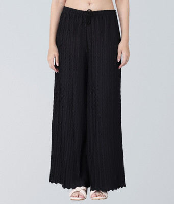 Dhara Trends Relaxed Women Black Trousers
