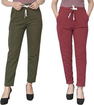 Kashmiri Theads Comfort Fit Women Green, Maroon Trousers