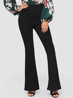 NEXT ONE Flared Women Black Trousers