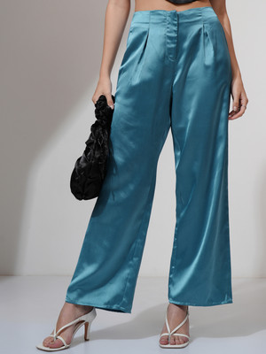 Tokyo Talkies Flared Women Blue Trousers