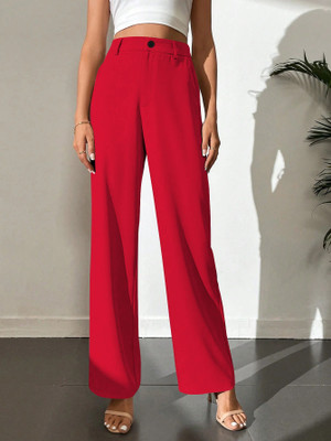 Toochki Relaxed Women Red Trousers
