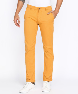 PETER ENGLAND Slim Fit Men Orange Trousers