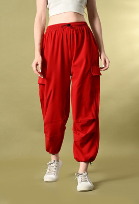 FUNDAY FASHION Relaxed Women Red Trousers
