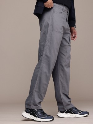 Roadster Straight Fit Men Grey Trousers