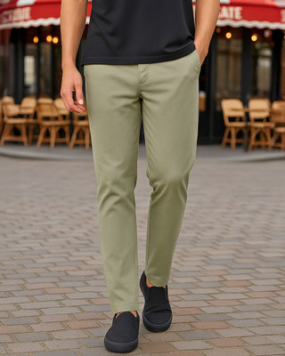 BEWAKOOF Regular Fit Men Green Trousers