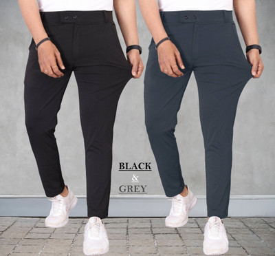 TENIT Regular Fit Men Black, Grey Trousers