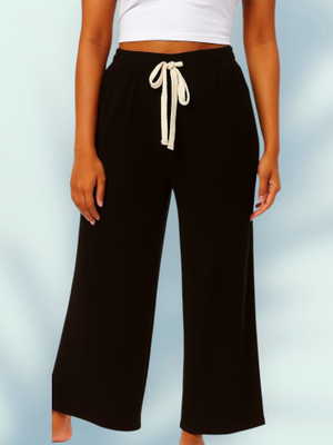 Empracee Comfort Fit Women Black Trousers