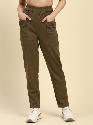 GLOBAL REPUBLIC Slim Fit Women Brown Trousers