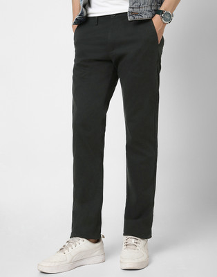 PETER ENGLAND Slim Fit Men Black Trousers