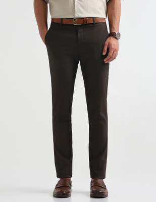 ARROW Slim Fit Men Brown Trousers