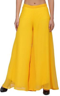 MANIJAYFAB Regular Fit Women Yellow Trousers
