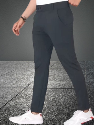 CIVIRASTTYLE Slim Fit Men Black Trousers