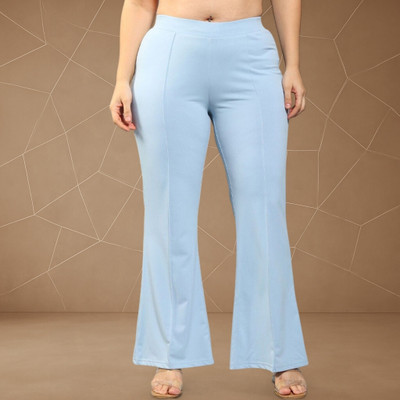 Anitafashion Loose Fit Women Light Blue Trousers