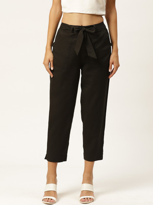VYMO Regular Fit Women Black Trousers