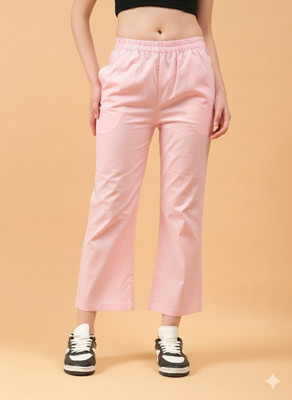 KINPATSU Flared Women Pink Trousers
