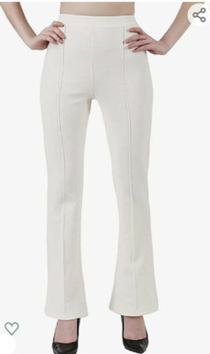AbhiEnterprises Slim Fit Women White Trousers