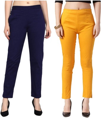 MIXFIT Regular Fit Women Blue, Yellow Trousers