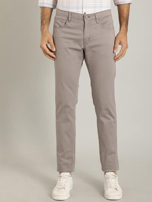 INDIAN TERRAIN Slim Fit Men Grey Trousers