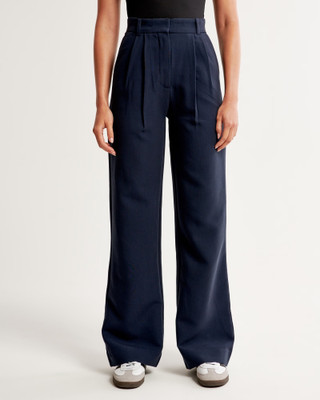 HOC Straight Fit Women Dark Blue Trousers