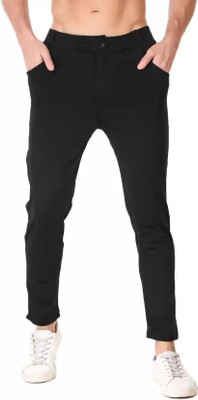 lapataclub Slim Fit Men Black Trousers