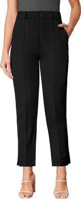 Shoponbit Comfort Fit Women Black Trousers