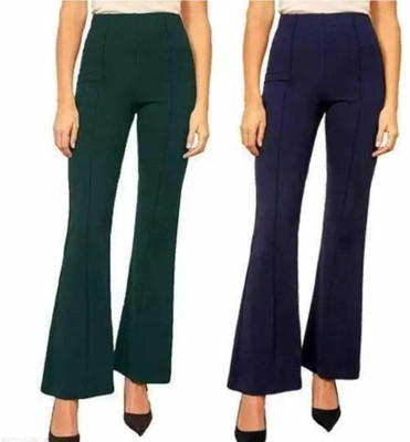 CitySquad Flared Women Blue, Green Trousers