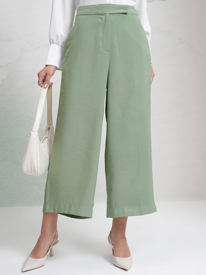 Tokyo Talkies Straight Fit Women Green Trousers