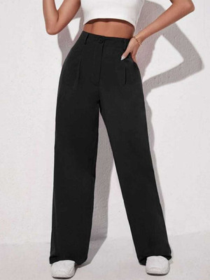NEXT ONE Loose Fit Women Black Trousers