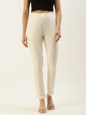 De Moza Slim Fit Women Beige Trousers