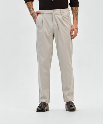 Snitch Slim Fit Men Beige Trousers