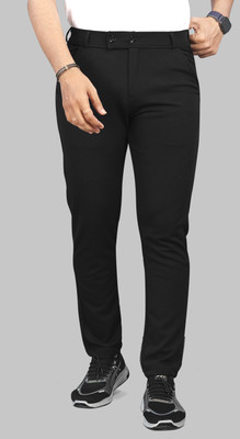COMBRAIDED Straight Fit Men Black Trousers