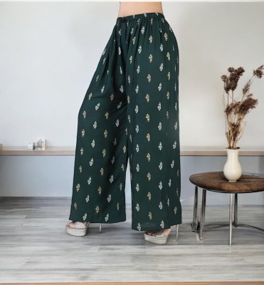 AFFLEON Flared Women Green Trousers