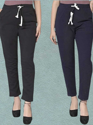 Retailmart Regular Fit Women Black, Dark Blue Trousers