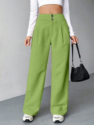 Rajovati Loose Fit Women Light Green Trousers