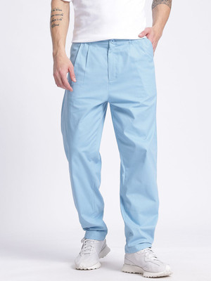 Glitchez Relaxed Men Blue Trousers