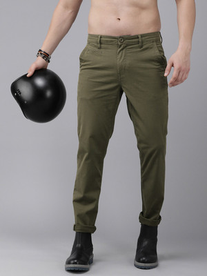 Roadster Regular Fit Men Green Trousers