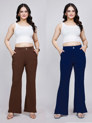 NJFAB Relaxed Women Blue, Brown Trousers