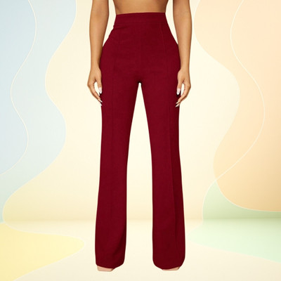 nitafashion Loose Fit Women Maroon Trousers