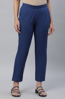 Aurelia Slim Fit Women Blue Trousers