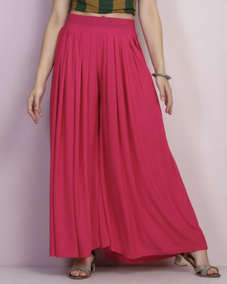 Moda Rapido Flared Women Pink Trousers