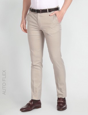 ARROW Regular Fit Men Beige Trousers