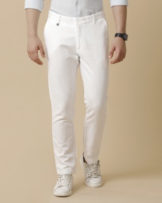 Linen Club Slim Fit Men White Trousers