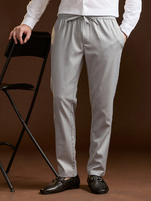 THE BEAR HOUSE Slim Fit Men Grey Trousers