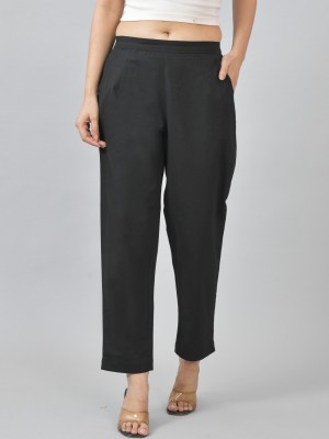 QuaClo Regular Fit Women Black Trousers