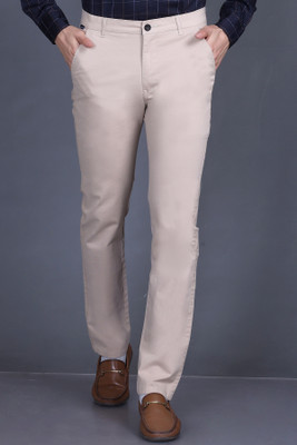 GODFREY Regular Fit Men Beige Trousers
