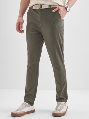HIGHLANDER Slim Fit Men Green Trousers